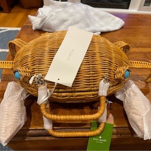 Kate Spade Wicker Crab Novelty Wicker Handbag Purse Splash Out Crab